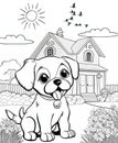 The Cutest Dog Coloring Pages for dog lovers Royalty Free Stock Photo