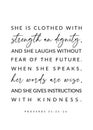 Strength and Dignity - Proverbs 31:25 - Bible Verse Wall Art