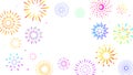 Japanese fireworks festival, vivid and colorful cute fireworks vector illustration background material