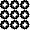 Abstract Sun Shape Seamless Pattern Vector Silhouette Royalty Free Stock Photo