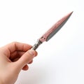 Elegant Pink And Silver X-acto Knife On White Background Royalty Free Stock Photo