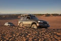 4X4 adventure off road vehicle skidded in the desert