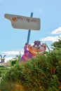 "Alice in Wonderland" Cheshire Cat in Disneyland theme park in Paris, France Royalty Free Stock Photo