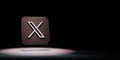 X App Icon, former Twitter, Spotlighted on Black Background