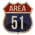 "Area 51" vintage sign isolated on white background, vector illustration