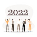 2022 new year illustration for newyear new person and new pasion, 2022 new year