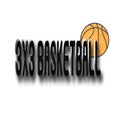 3x3 basketball illustration white background