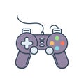 Color illustration icon for X box, joystick and controller