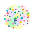 Bright abstract background with colorful circles and blots. Isolated vector composition. Royalty Free Stock Photo