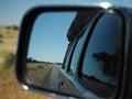 4X4 camping car reflected its own mirror Royalty Free Stock Photo