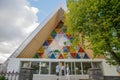 "cardboard cathedral" erected in Christchurch as a temporary church to replace the cathedral