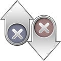 X or close icon on up and down arrows