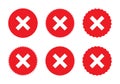 X cross icon vector set collection in flat style. Reject, decline, fail sign symbol Royalty Free Stock Photo