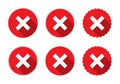 X cross mark icon vector set collection. Reject, decline, fail sign symbol in flat style Royalty Free Stock Photo