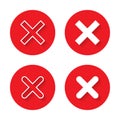 X, Cross, wrong, error icon vector in flat style