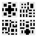 10x10 crossword puzzle vector illustration set, empty squares