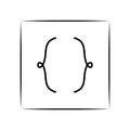 & x22;Curly Brackets& x22; symbol, a simple math symbol with black lines and white background.
