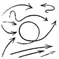 Set of hand drawn arrows - vector - agility concept