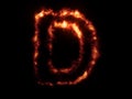 "D" initial in red flames on a dark background