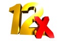 X12 3D. Royalty Free Stock Photo