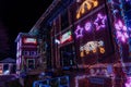 'Daft As a Brush' cancer patient transport charity's building lit up in Newcastle upon Tyne, UK