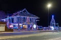 'Daft As a Brush' cancer patient transport charity's building lit up in Newcastle upon Tyne, UK