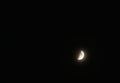 Half moon spreading light on clear sky in night Royalty Free Stock Photo