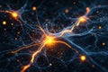 x-default Abstract Network, Neural Network, Orange Glowing Lines, Connection, Technology, Digital, Data, Network, Artificial Royalty Free Stock Photo