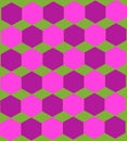 Pink, Purple & Green Honeycomb Polygon Pattern