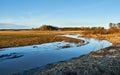 Flooded river in countryside