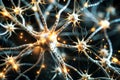 x-default Microscopic view of neural network system Royalty Free Stock Photo