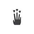 3x drag down vector icon