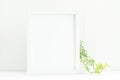 Vertical 8x10 white frame mockup with green ivy