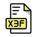 X3f File Format Icon. type file Editable Bold Outline With Color Fill Design icon. Vector Illustration Royalty Free Stock Photo