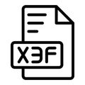 X3f icon outline style design image file. image extension format file type icon. vector illustration Royalty Free Stock Photo