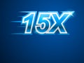 15x Faster. Blue vector sign Royalty Free Stock Photo