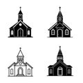 realistic vector church icon. elegant church illustration with steeple. minimalistic detailed church design. Royalty Free Stock Photo