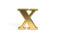 X gold colored alphabet, 3d rendering