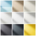 A 3x3 grid of various textured and colored abstract backgrounds Royalty Free Stock Photo