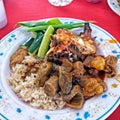'Gulai daging' is a main dishes at Malaysian wedding. Together with fresh vegetables.