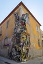 "Half rabbit" Giant sculpture made of trash by Portuguese artist Bordallo II