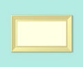 1x2 Horizontal landscape frame mockup. Realisitc paper, wooden or plastic gold blank for photographs. Isolated poster frame mock Royalty Free Stock Photo