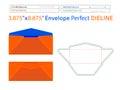 3.875x8.875 inch 3D Regular Envelope dieline template and editable easily resizable