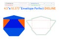 4.5x10.3275 inch Packaging Regular Envelope dieline template and 3D envelope editable easily resizable