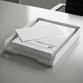 X 11 inch paper weighing 20 pounds in a white tray on a smooth Royalty Free Stock Photo