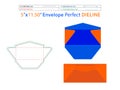 5x11.50 inch Regular Envelope dieline template and 3D envelope editable easily resizable