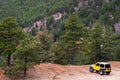 4x4 jeep on edge of cliff Royalty Free Stock Photo