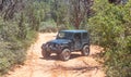 4X4 jeep on red orange rocks, Sedona Arizona USA Royalty Free Stock Photo