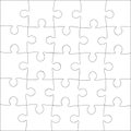 5x5 Jigsaw puzzle blank template background light lines. every piece is a single shape. Royalty Free Stock Photo