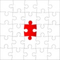 5x5 Jigsaw puzzle blank template background light lines. every piece is a single shape. Royalty Free Stock Photo